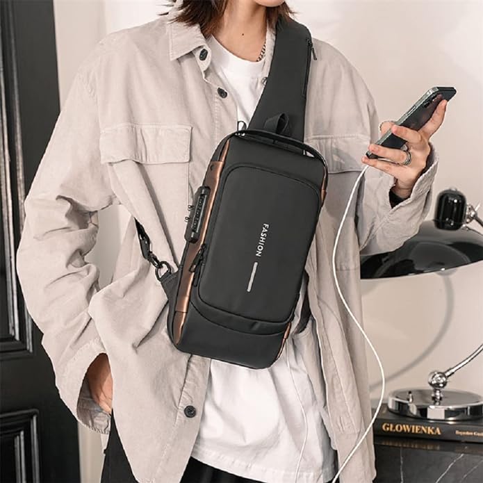 Anti Theft Sling Bag, USB Charging Sport Sling Anti-Theft Shoulder Bag, Crossbody Bags Chest Daypack Anti Theft Sling Bag, USB Charging Sport Sling Anti-Theft Shoulder Bag, Crossbody Bags Chest Daypack